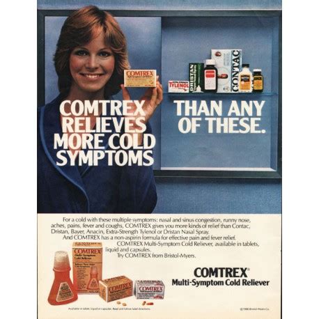 1981 Comtrex Cold Reliever Vintage Ad "relieves more cold symptoms"