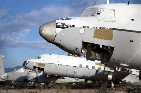 Military aircraft in salvage yard - Stock Image - C022/3343 - Science ...