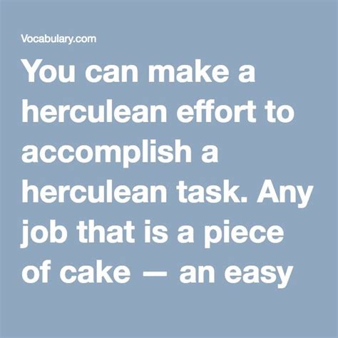 herculean - Dictionary Definition | Easy jobs, Any job, English vocabulary