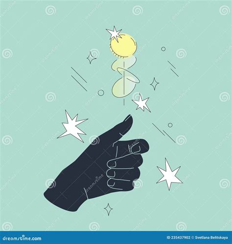 Dark Hand Flipping a Coin stock vector. Illustration of dark - 235437902