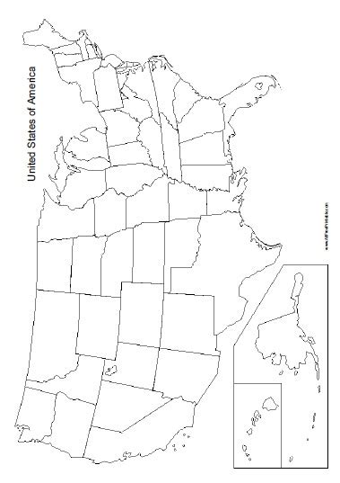 50 states and capitals map quiz printable printable maps - printable us state map blank blank us ...