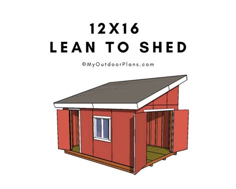 12x16 Lean to Shed Plans