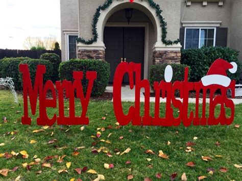 Merry Christmas Outdoor Holiday Yard Art Sign Large