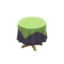 Small covered round table - Green - Plain navy | Animal Crossing (ACNH) | Nookea