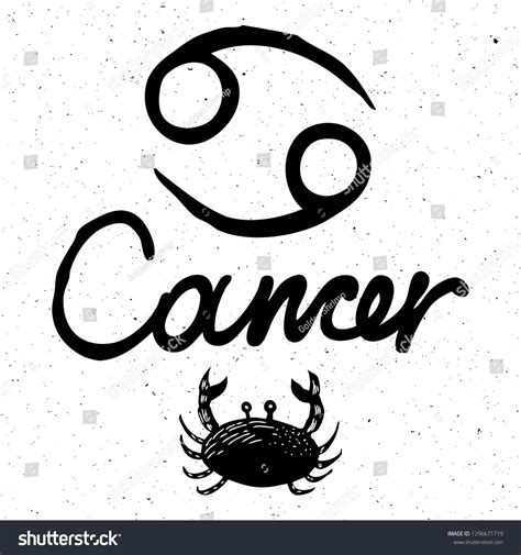 Cancer Zodiac Hand Drawing Sign Horoscope Stock Vector (Royalty Free ...