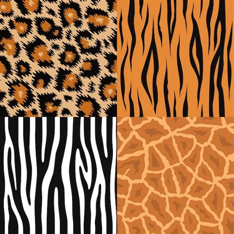 Premium Vector | Animals fur seamless patterns