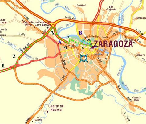 Zaragoza Map - Spain