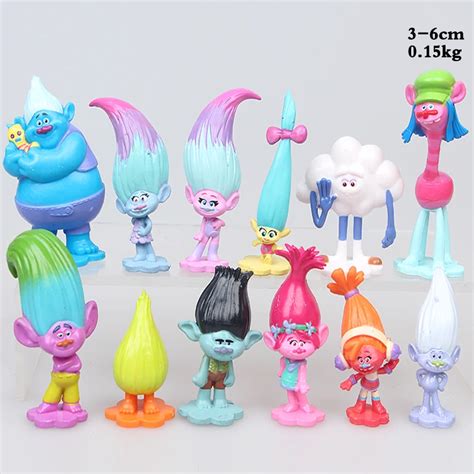 12PCS/lot Trolls Movie Delure Figure Collectible Dolls Poppy Branch ...