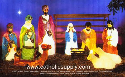 Lit Outdoor Plastic Nativity