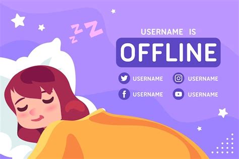 Cute offline twitch banner | Free Vector