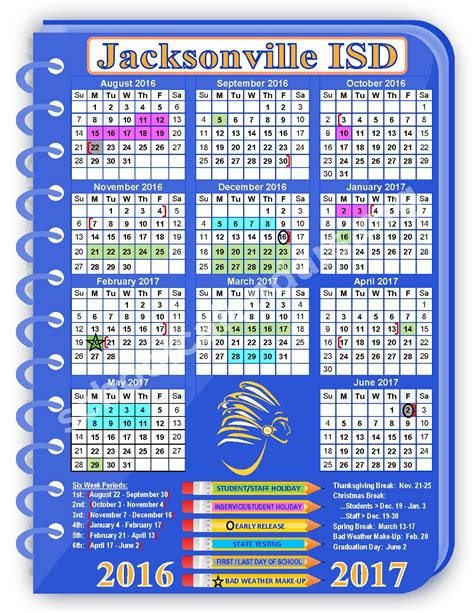 East Side Elementary School Calendars – Jacksonville, TX