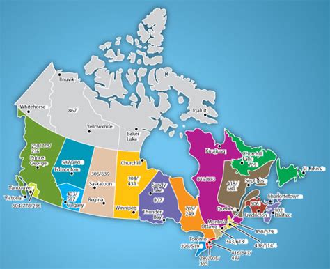 Area Code Map Of Canada