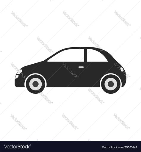 Car icon with black color Royalty Free Vector Image