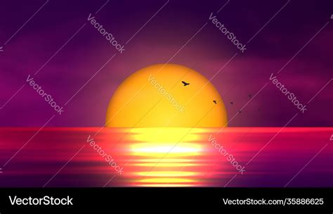 Colorful sunset over ocean Royalty Free Vector Image