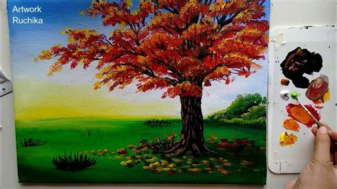 A Simple Tree Painting | Acrylic Painting Tutorial | Fai da te