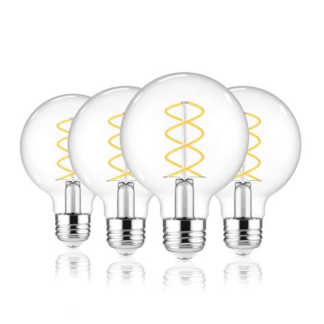 Better Homes & Gardens G25 LED Bulb, 5-Watt (60W Equivalent) Dimmable Soft White E26 Base (4 ...