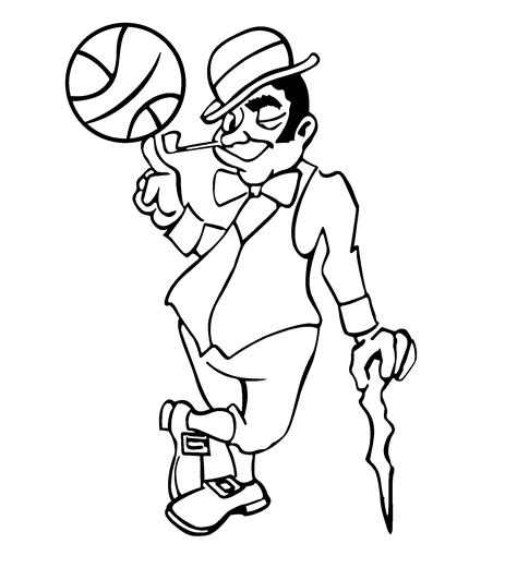Download Boston Celtics Logo Black And Ahite - Celtics Logo Coloring Page PNG Image with No ...