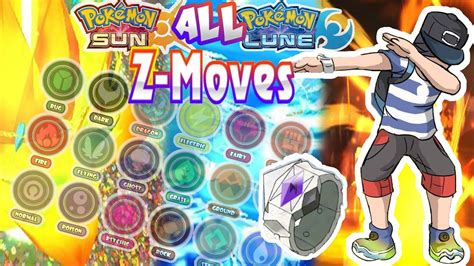 TOUTES LES ANIMATIONS DES Z-MOVES POKEMON LUNE & SOLEIL / ALL TYPES Z-MOVES MECHANICS SUN & MOON ...