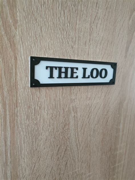 The Loo Sign 3d Printed Vintage Style Sign in Black and - Etsy