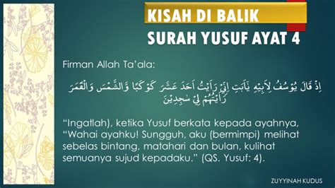 KISAH DI BALIK SURAH YUSUF AYAT 4 (Hari ke-304)