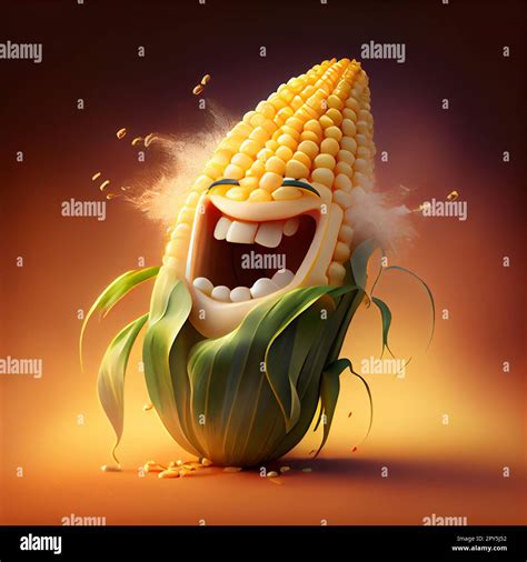 Happy sweet corn cartoon character Stock Photo - Alamy