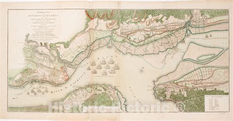 Historical Map, A Correct Plan of The Environs of Quebec, and The Batt ...