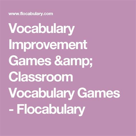 Vocabulary Improvement Games & Classroom Vocabulary Games - Flocabulary | Vocabulary, Vocabulary ...