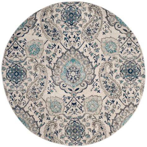 Safavieh Madison Cream/Light Gray 9 ft. x 9 ft. Round Area Rug-MAD600C-9R - The Home Depot