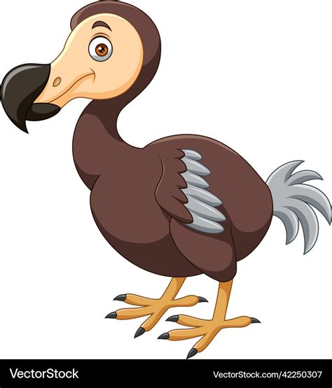 Cute dodo bird cartoon on white background Vector Image