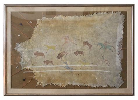 Plain Indian Painted Elk Hide - Cameron Trading Post