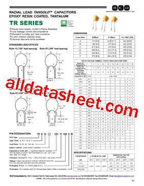 TRD10-104 Datasheet(PDF) - RCD COMPONENTS INC.