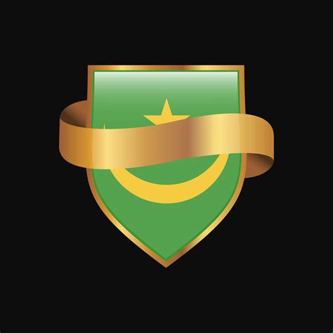 Mauritania flag Golden badge design vector 14041023 Vector Art at Vecteezy