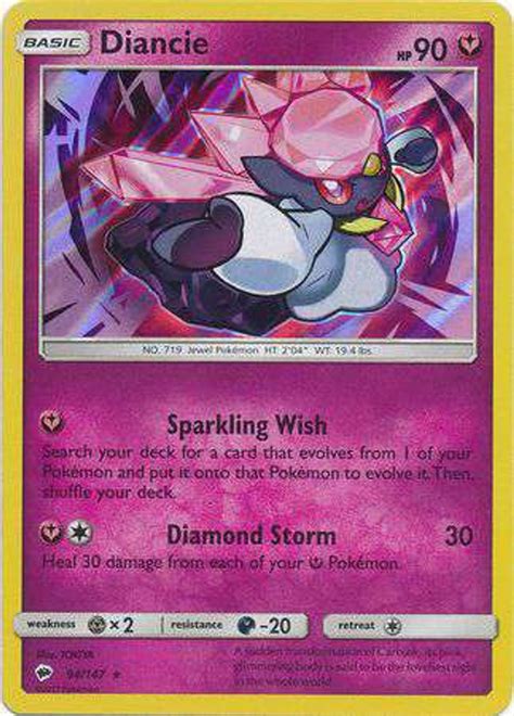 Pokemon Sun Moon Burning Shadows Single Card Rare Holo Diancie 94 - ToyWiz