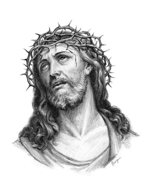 Jesus Crown of Thorns by ChrisPanza | Jesus drawings, Jesus christ ...