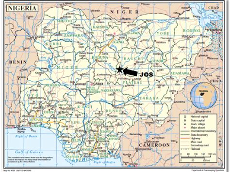 Map of Nigeria with Jos Marked (Federal Republic of Nigeria, 2011) | Download Scientific Diagram