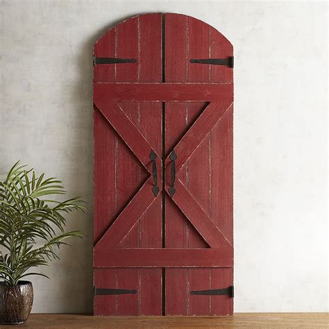 Red Barn Doors Wall Decor | Barn door decor, Barnwood wall art, Red ...