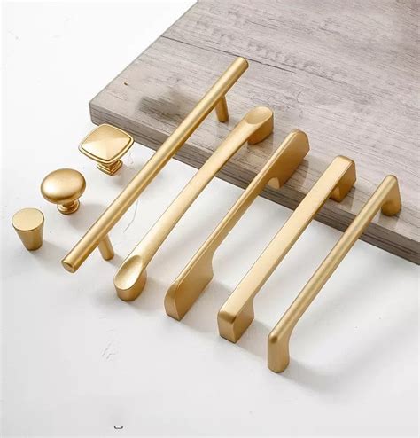 Simple Style Matte Gold Cabinet Handles Solid Aluminum Alloy - Etsy