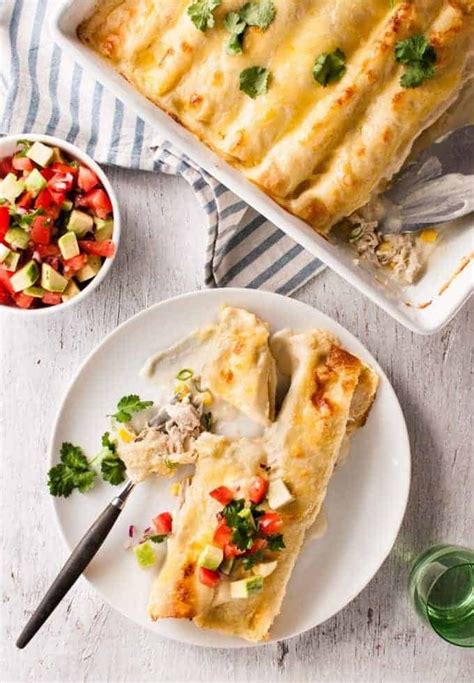 Creamy White Chicken Enchiladas | RecipeTin Eats