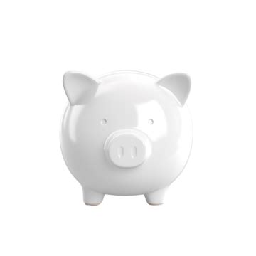 White Piggy Bank 3d Render Illustration, Piggy Bank, Bank, Coin PNG ...