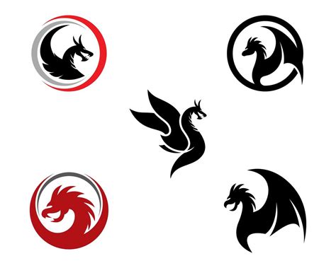 Dragon Head Logo Set 1056824 Vector Art at Vecteezy