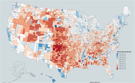 2008 United States presidential election results by county : MapPorn