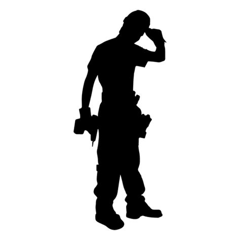 Construction Worker Silhouette Vector Free at GetDrawings | Free download