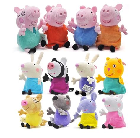 12pcs/lot Genuine Peppa Pig plush dolls Peppa Geroge Suzy Candy friends ...