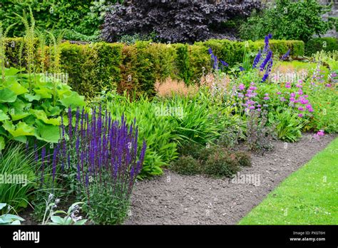 Walled garden in Balloch Castle Country Park, Balloch, West Dunbartonshire, Scotland Stock Photo ...