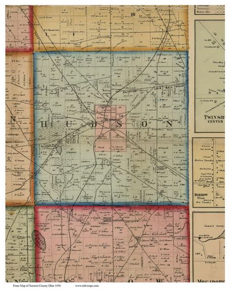 Hudson, Ohio 1856 Old Town Map Custom Print - Summit Co. - OLD MAPS