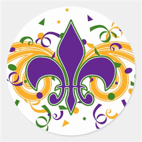 Mardi Gras Fleur-de-Lis Sticker | Zazzle.com