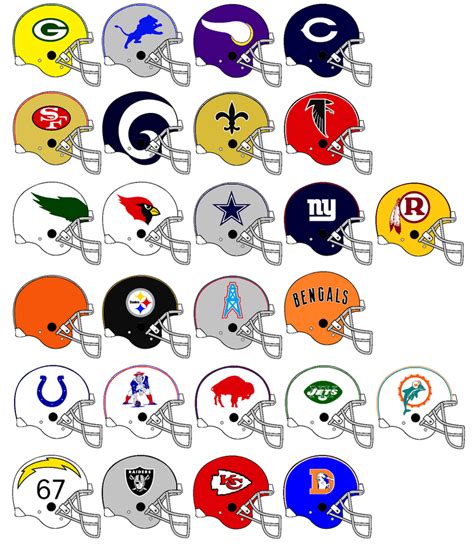 NFL Team Helmets 1970 by Chenglor55 on DeviantArt