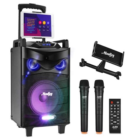 Moukey Portable PA Speaker System Bluetooth Karaoke Machine Power 160W ...