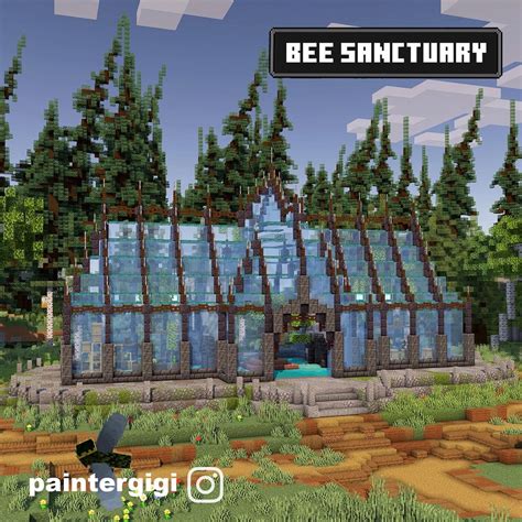 Minecraft bee sanctuary in 2023 | Minecraft greenhouse, Minecraft blueprints, Minecraft steampunk