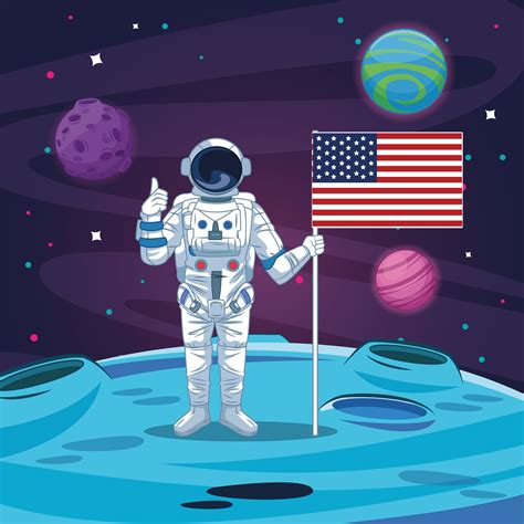 Astronaut in the galaxy cartoon 655039 Vector Art at Vecteezy